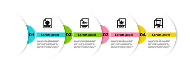 设置行HTML文件文档，OTF, MAX和JS。业务信息模板。向量图片下载