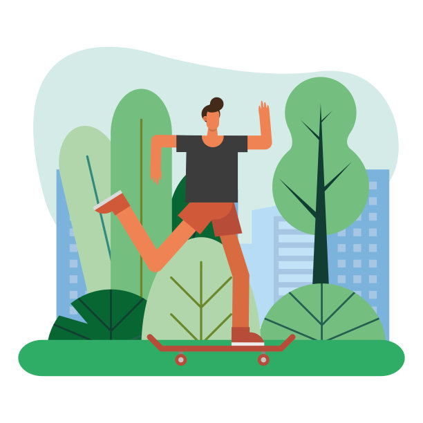 年轻人在滑板练习活动中的特点图片下载