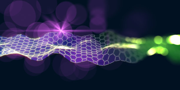 摘要六边形网格技术散焦背景。人工智能。深度学习的算法。虚拟现实。数据科学学习。区块链。图片下载