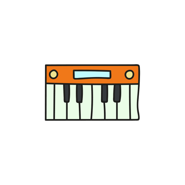 卡通电子合成器图标。图片下载