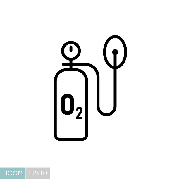 医用氧气瓶矢量图标，新冠病毒图片下载