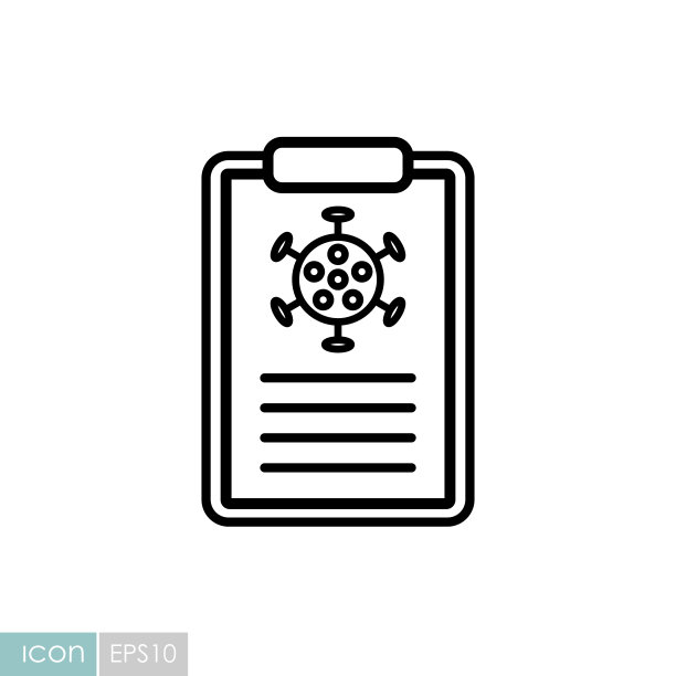 新冠病毒医疗检测表矢量图标。图片下载