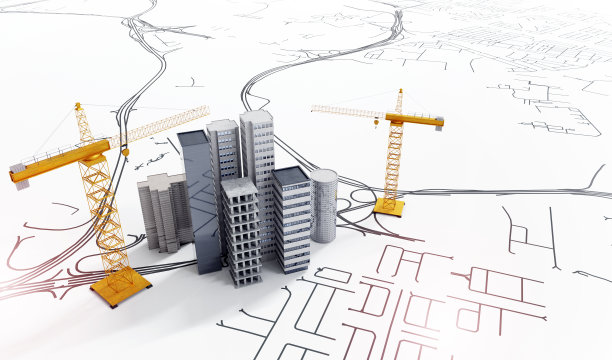 概念城市规划的三维渲染。图片下载