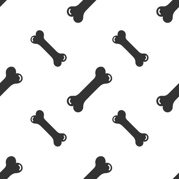 狗骨头无缝模式矢量插图。图片下载