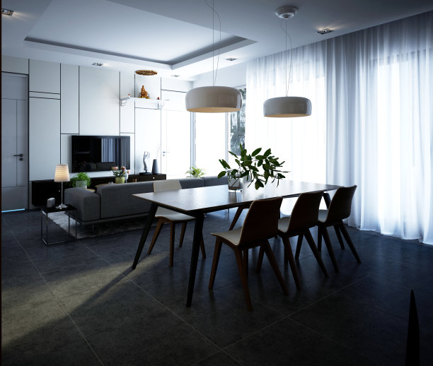 客厅的3D渲染图片下载