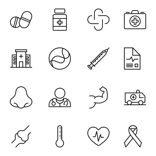 医疗图标集。图片下载