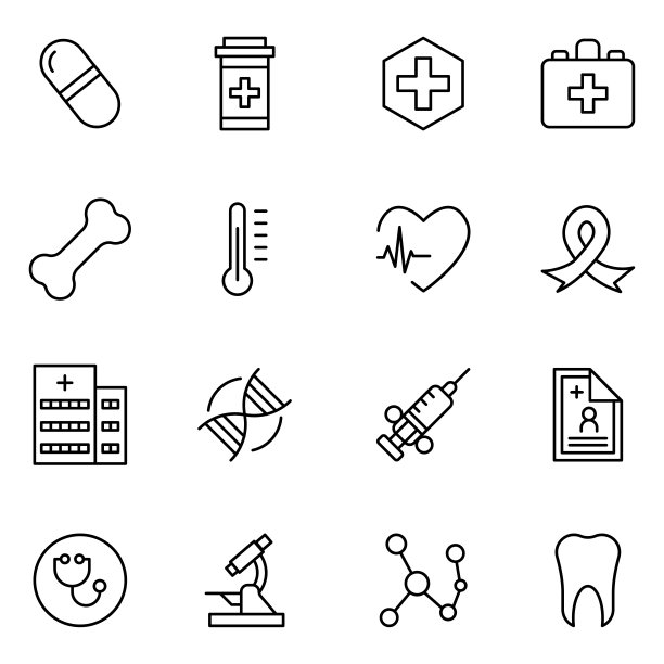 医学的图标集。图片下载