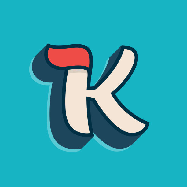 K字母标志在经典运动风格。图片下载