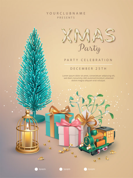 圣诞和新年海报模板图片下载