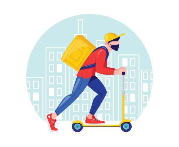 非接触式送货上门、办公室踏板车图片下载