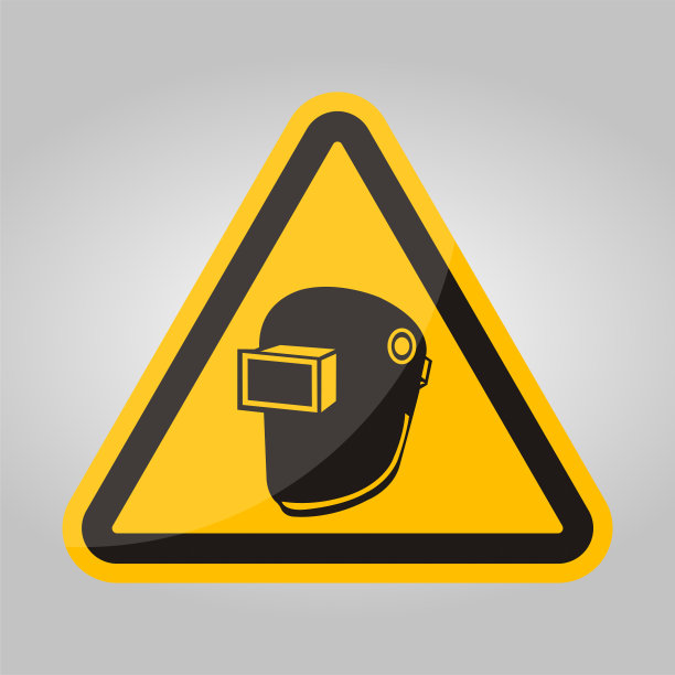 符号戴焊接头盔隔离在白色背景，矢量插图EPS.10图片下载