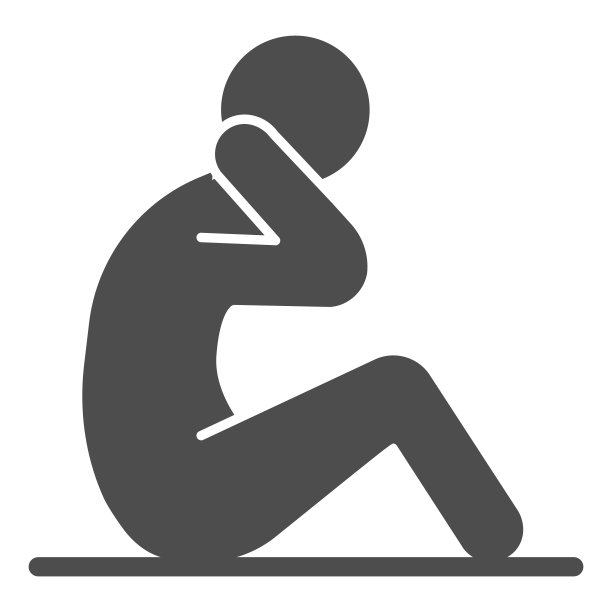 腹肌锻炼固体图标，自卫概念，健身标志在白色的背景，运动员做腹部仰卧起坐图标在字形风格的移动概念和网页设计。矢量图形。图片下载