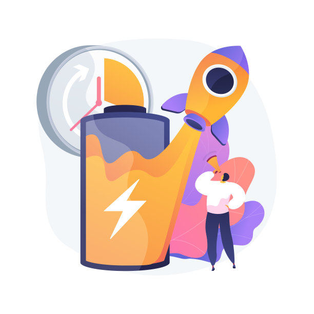 快速充电技术抽象概念矢量图解。图片下载