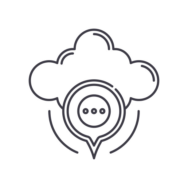 云放置图标，线性孤立的插图，细线矢量，网页设计标志，轮廓概念符号与可编辑的笔触在白色的背景。图片下载