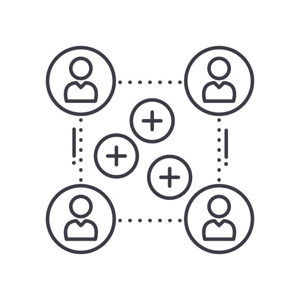 团队技能概念图标，线性孤立的插图，细线矢量，网页设计标志，轮廓概念符号与可编辑的白色背景笔触。图片下载