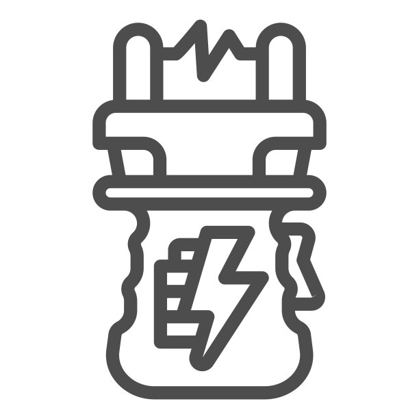 电击枪线条图标，自卫概念图片下载