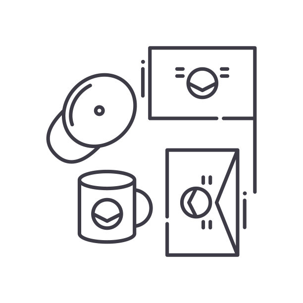 公司品牌图标，线性孤立的插图，细线矢量，网页设计标志，轮廓概念符号与可编辑的笔画在白色的背景。图片下载