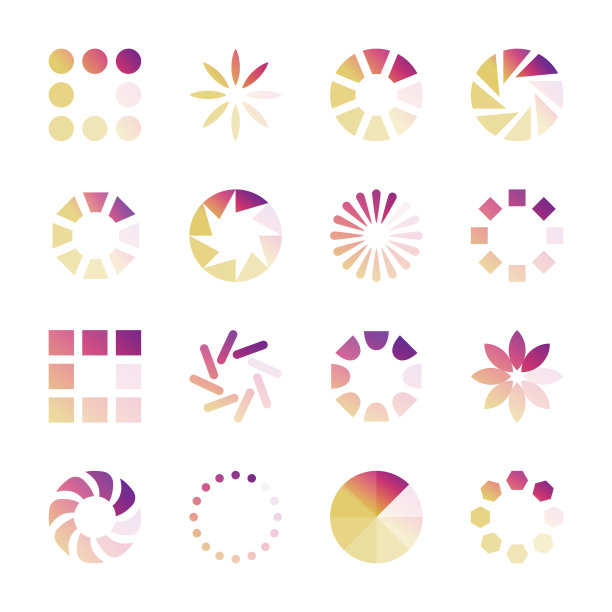 负载指标集合。矢量加载图标孤立的白色背景图片下载