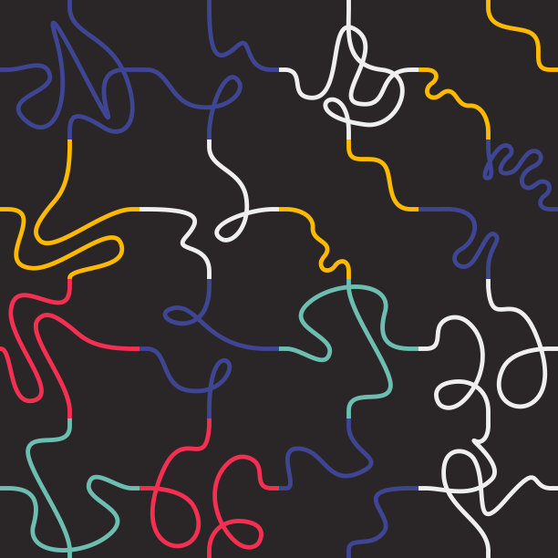 抽象的线性矢量模式与无缝细波浪线图片下载