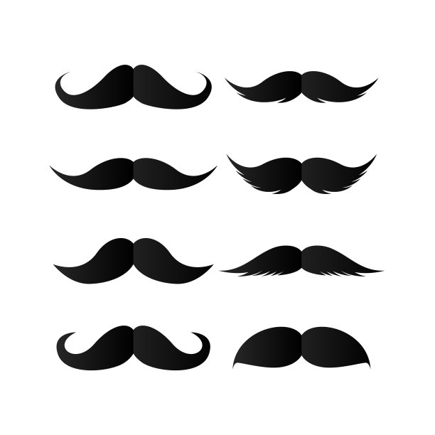 设置纸上的小胡子黑色剪影图片下载