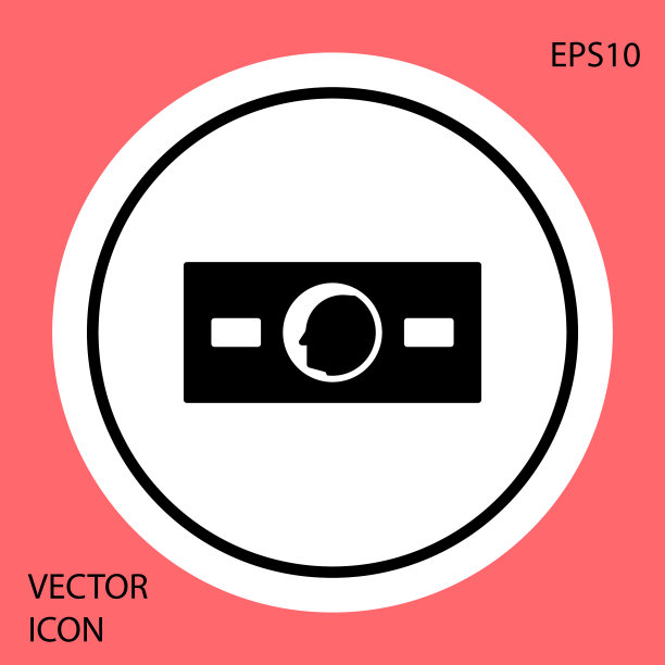 黑色纸币上的现金图标孤立在红色图片下载