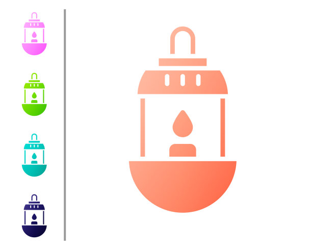 珊瑚斋月卡里姆灯笼图标孤立图片下载
