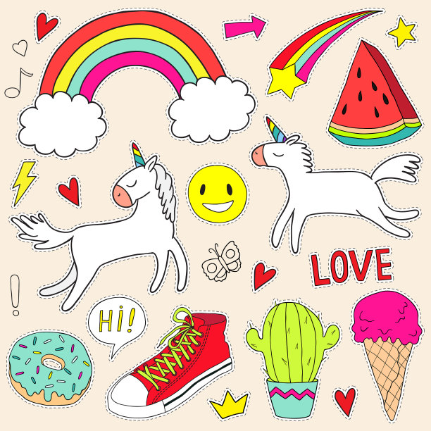 设置时尚贴纸的风格图片下载