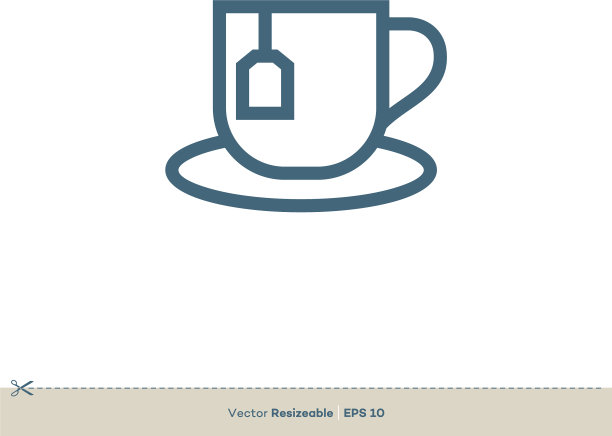 杯茶图标标识模板设计eps 10图片下载