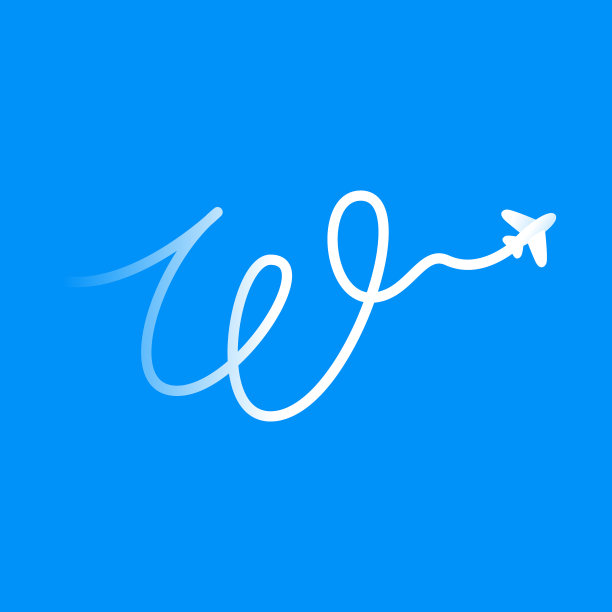 W字母标志与飞机和航空公司图片下载