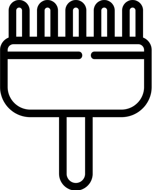 梳动物宠物毛刷图标轮廓图片下载