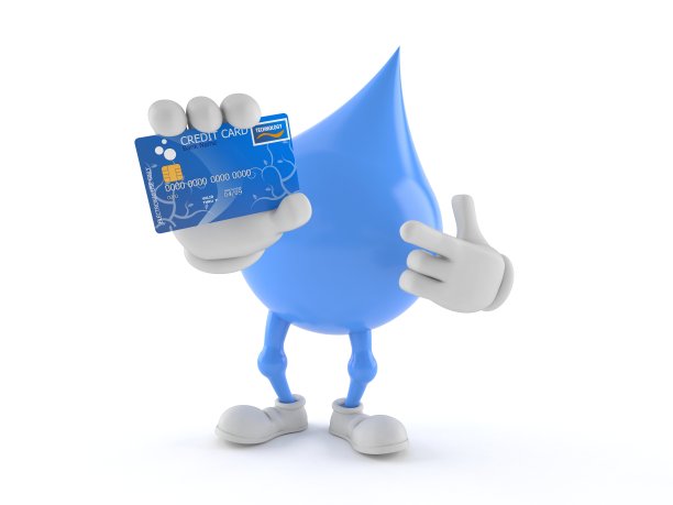 拿着信用卡的水滴字图片下载