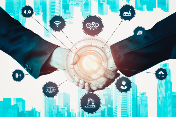 工业4.0技术概念——第四次工业革命的智能工厂图片下载