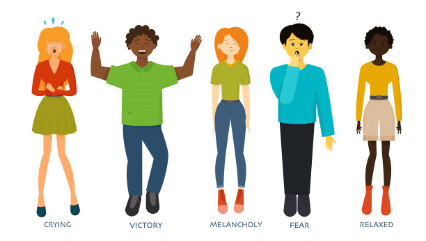 男人或女人表达不同的情感图片下载