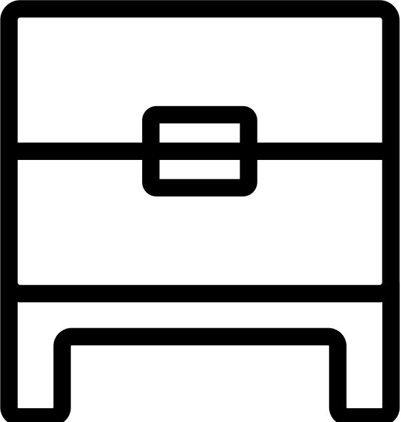 床头柜木制家具图标轮廓图片下载