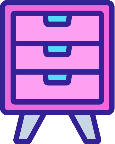 典雅风格的床头柜家具图标图片下载