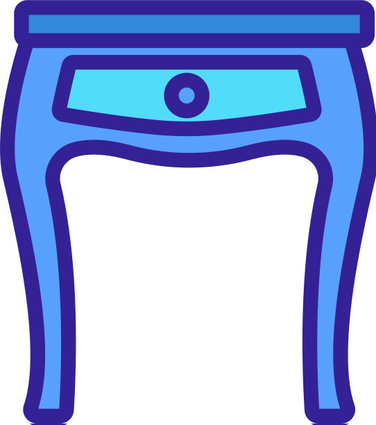 复古的床头柜图标轮廓图片下载