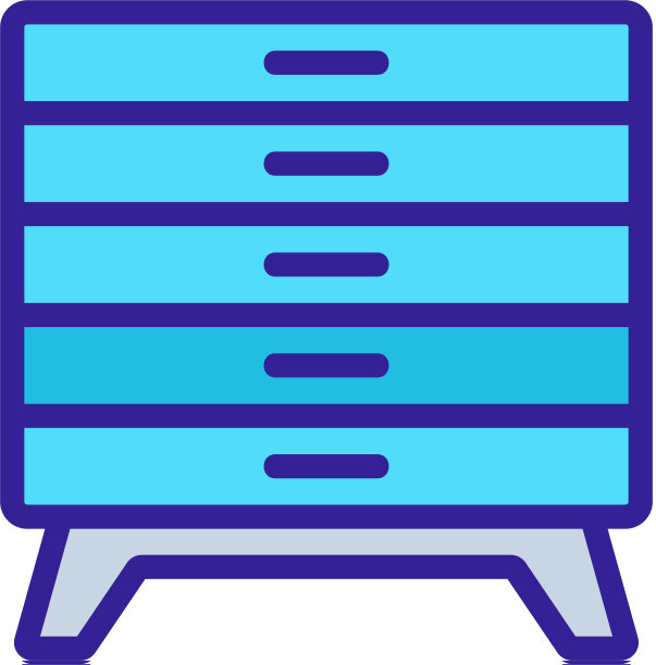 床头柜卧室家具图标轮廓图片下载