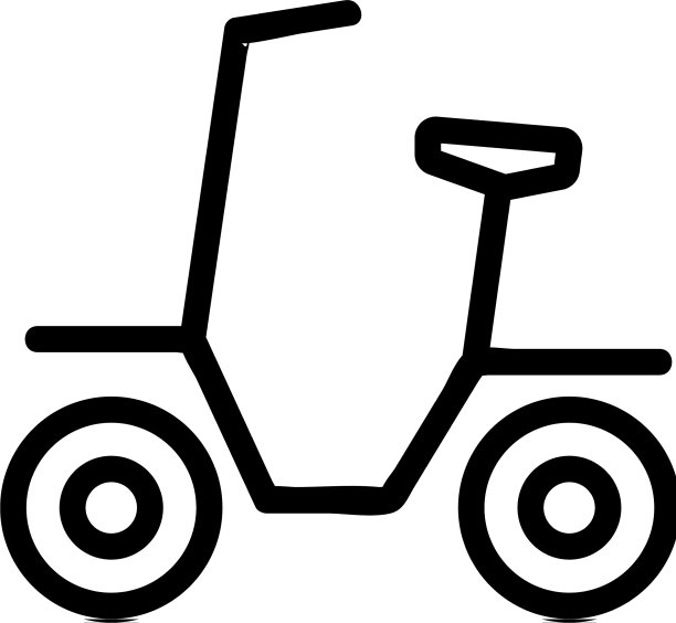 踢踏板车与座位图标轮廓图片下载