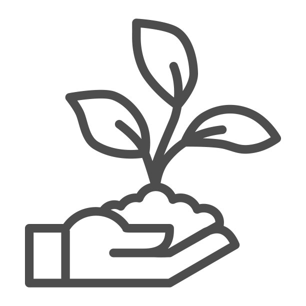 萌在手线图标生态概念手图片下载