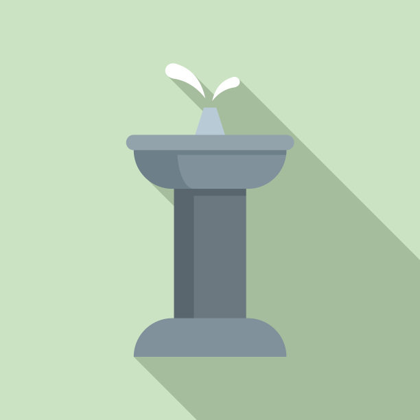 公园饮水机图标扁平化风格图片下载