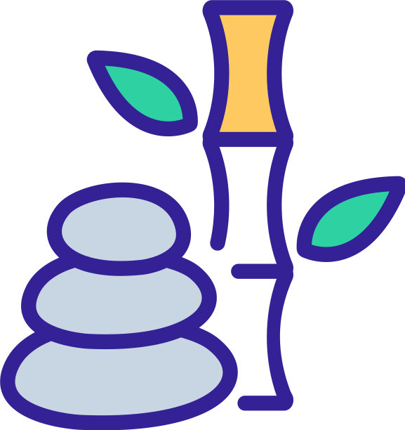 竹子和平衡石的图标轮廓图片下载