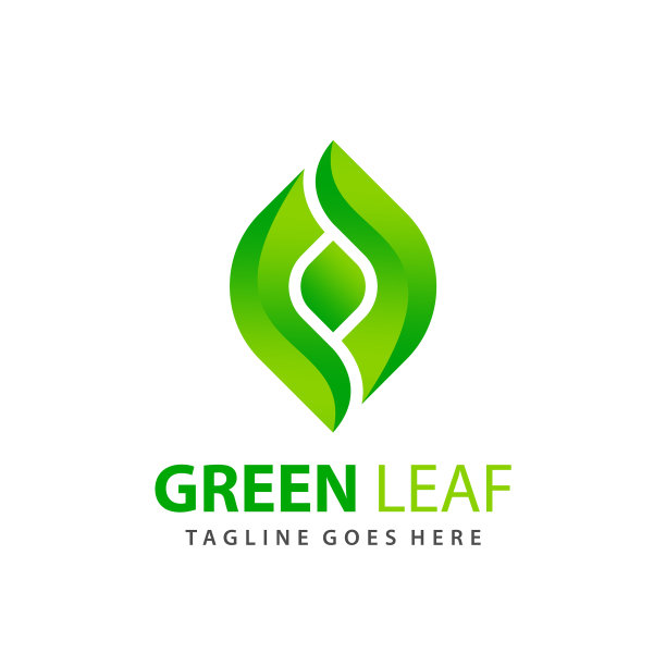 令人敬畏的渐变绿叶现代图形标志图片下载