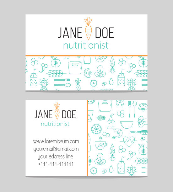 营养师或营养师名片模板图片下载