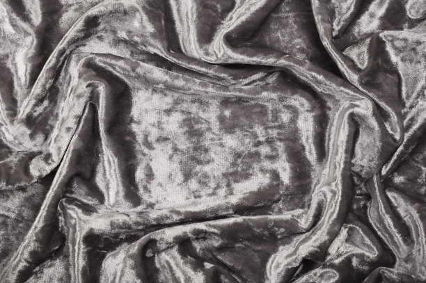 灰色褶皱天鹅绒织物，空间平坦图片下载