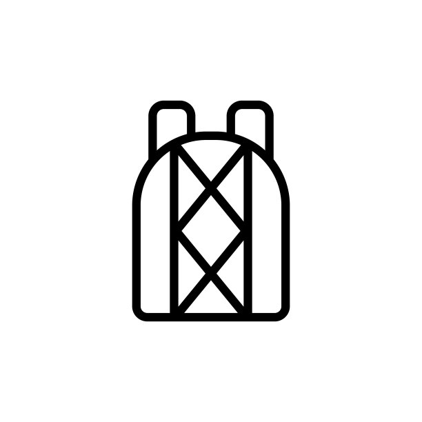 背包概念线图标简单的元素图片下载