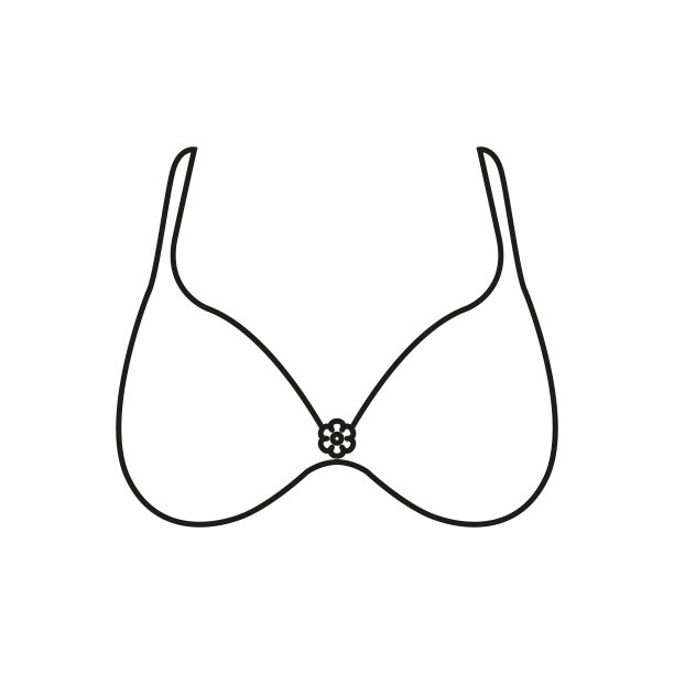 文胸图标简单线性上的白色图片下载