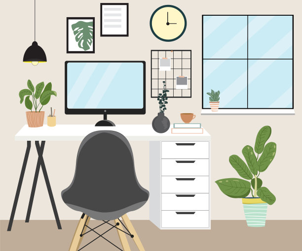 简约的现代家居办公室内理念图片下载