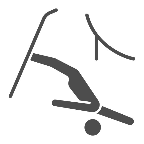 跳跃的自由泳实体图标，冬季运动概念，白色背景上的自由式滑雪标志，移动概念和网页设计的字形风格滑雪跳跃图标。矢量图形图片下载