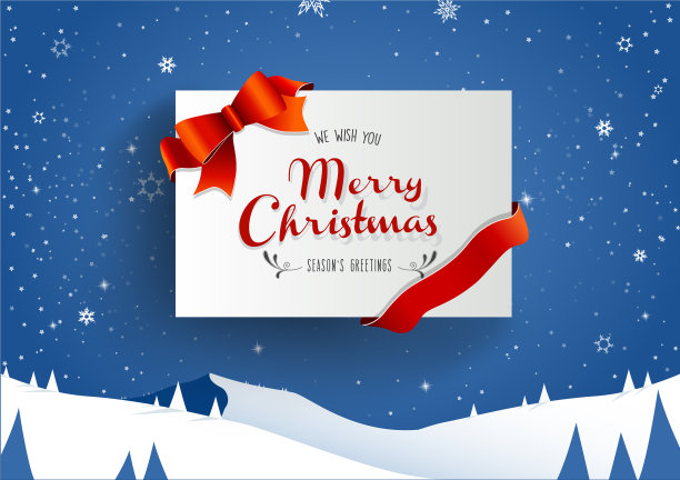 冬季山水风光，圣诞快乐图片下载