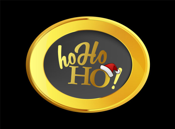 金色背景的相框，呵呵呵图片下载